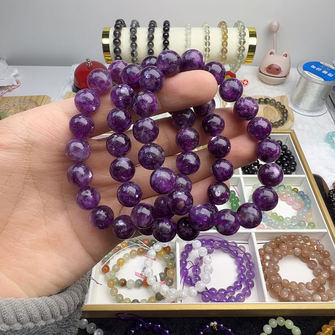 水晶手链未镶嵌紫祖母晶(瑕疵放漏）