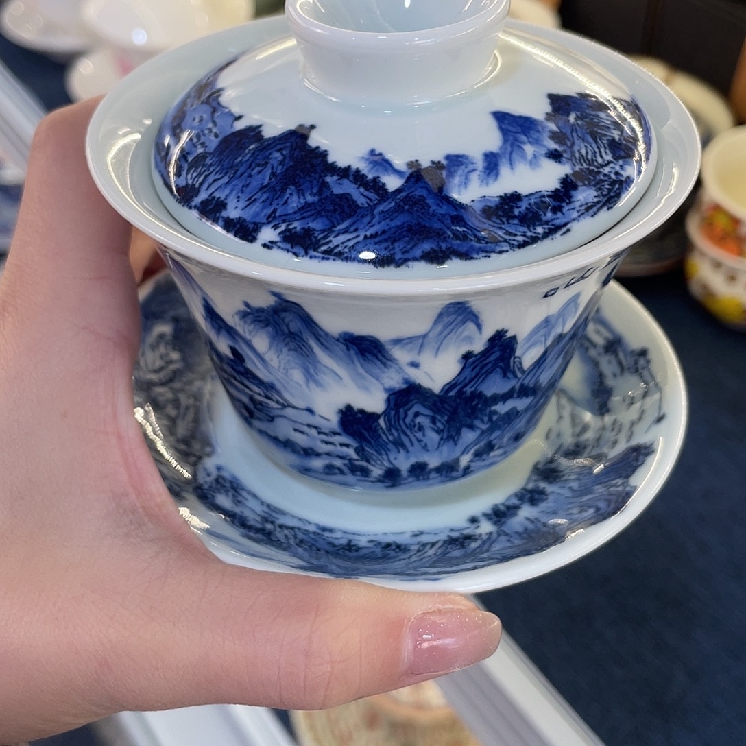 陶景德陶瓷盖碗茶具