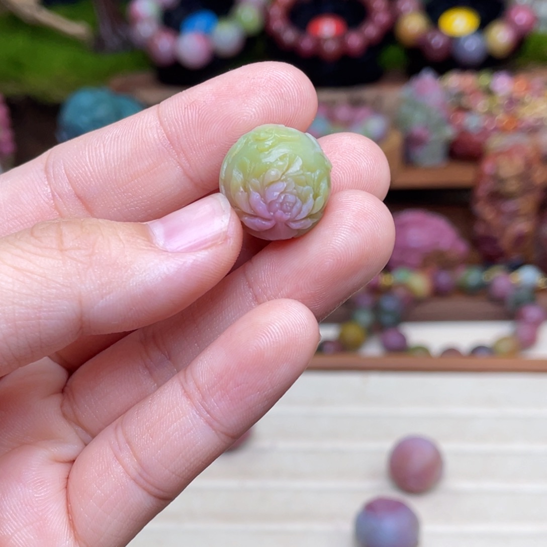 玛瑙/玉髓珠宝半成品未镶嵌猫*暖盐源玛瑙凤穿牡丹