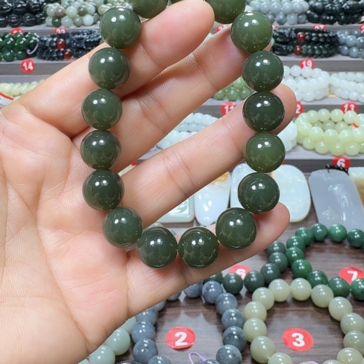 未镶嵌手链和田玉新疆若羌青黄口料卡13