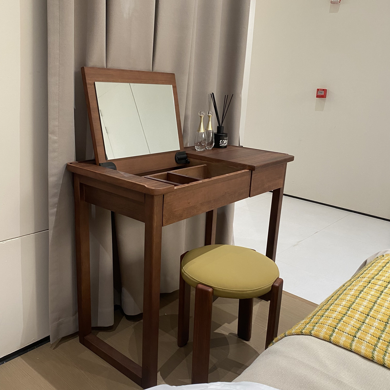 LDJ7325+LDJS7332#实木胡桃木梳妆台妆凳书桌写字桌现代简约化妆
