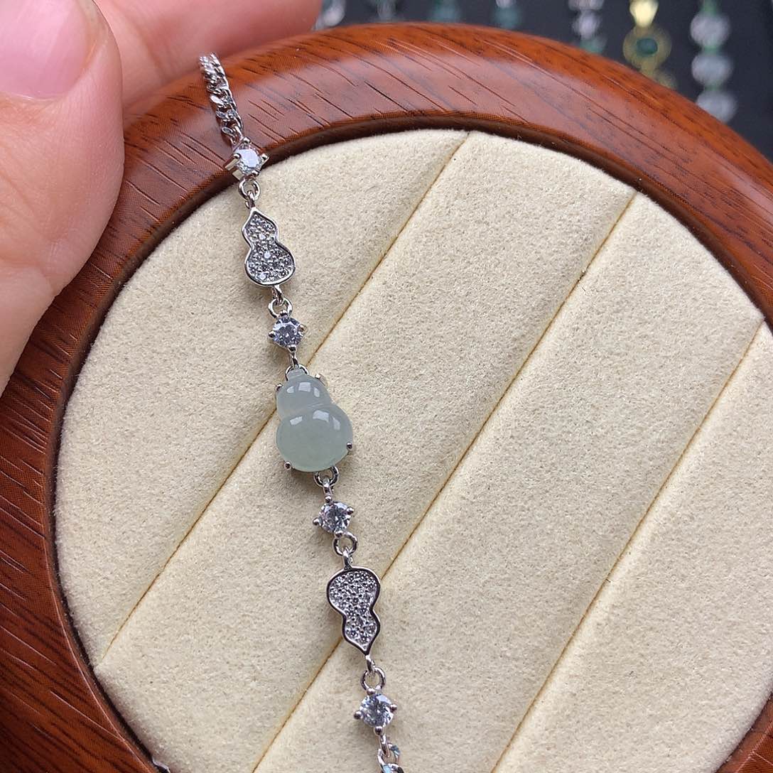 银S925镶嵌手链翡翠手链925