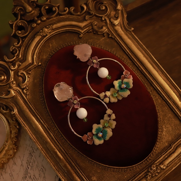 合金仿珍珠耳饰 法产 pf 大量感耳饰 耳夹复古