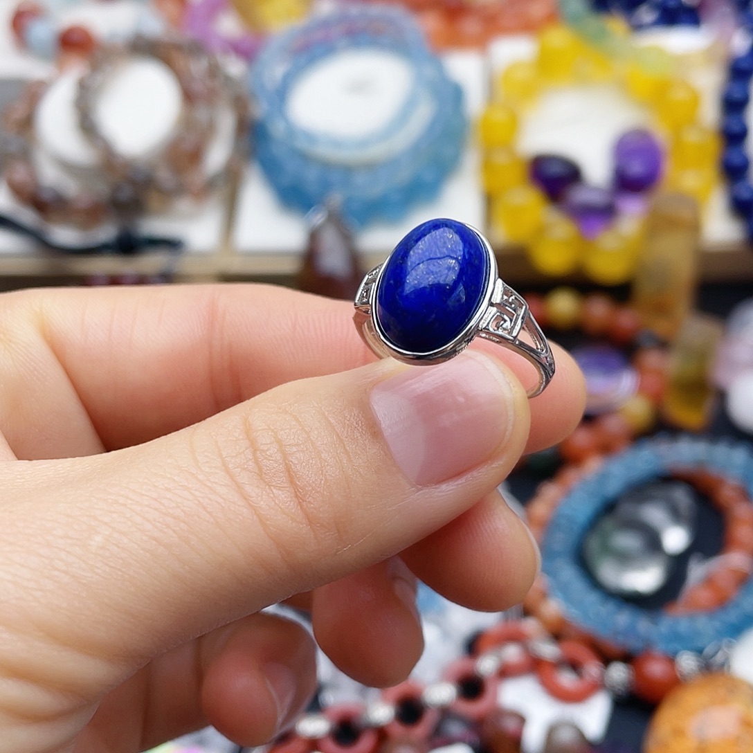 烟晶戒指银S925镶嵌