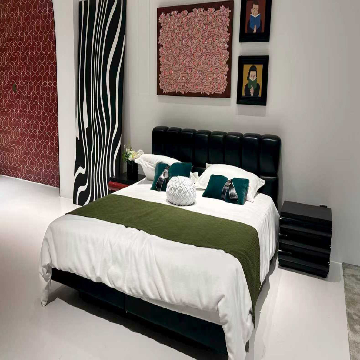 （全皮配置-意式极简床)2025新款主卧头层牛皮极简双人床