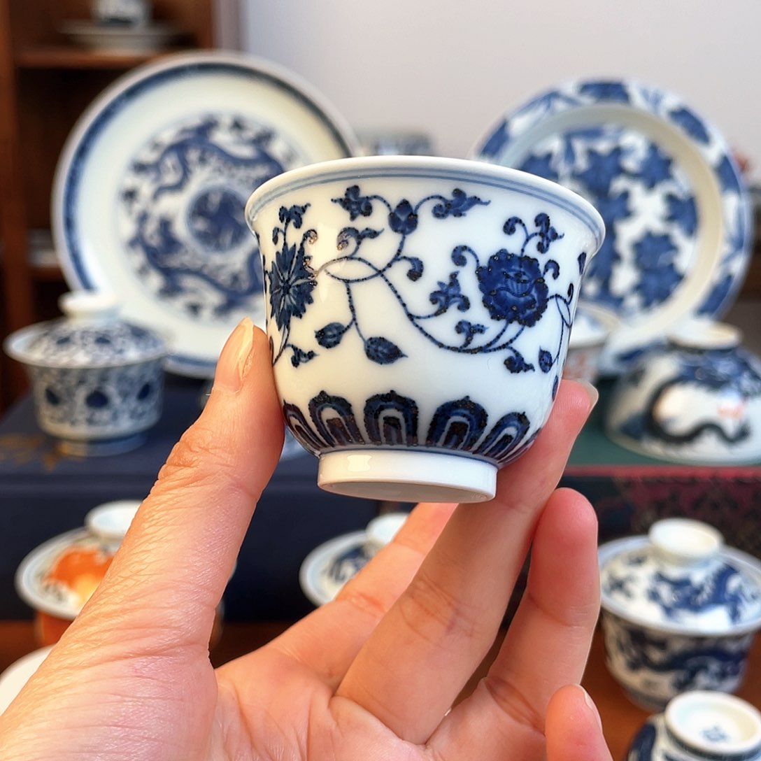 杯松风管缠枝莲主人杯