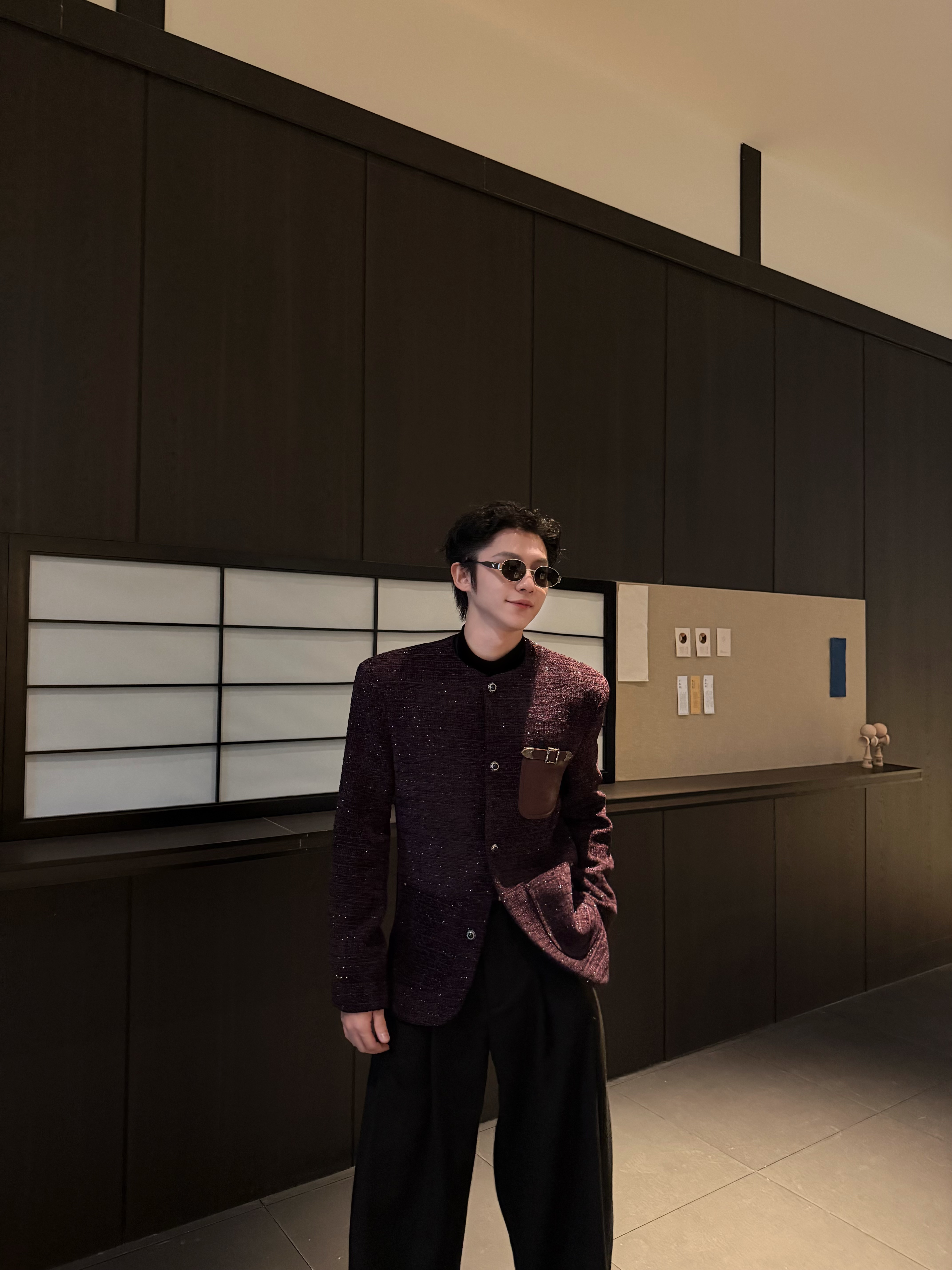 【FANG BH】秋冬男士时尚调性高级设计感满天星小香风无领夹克外套