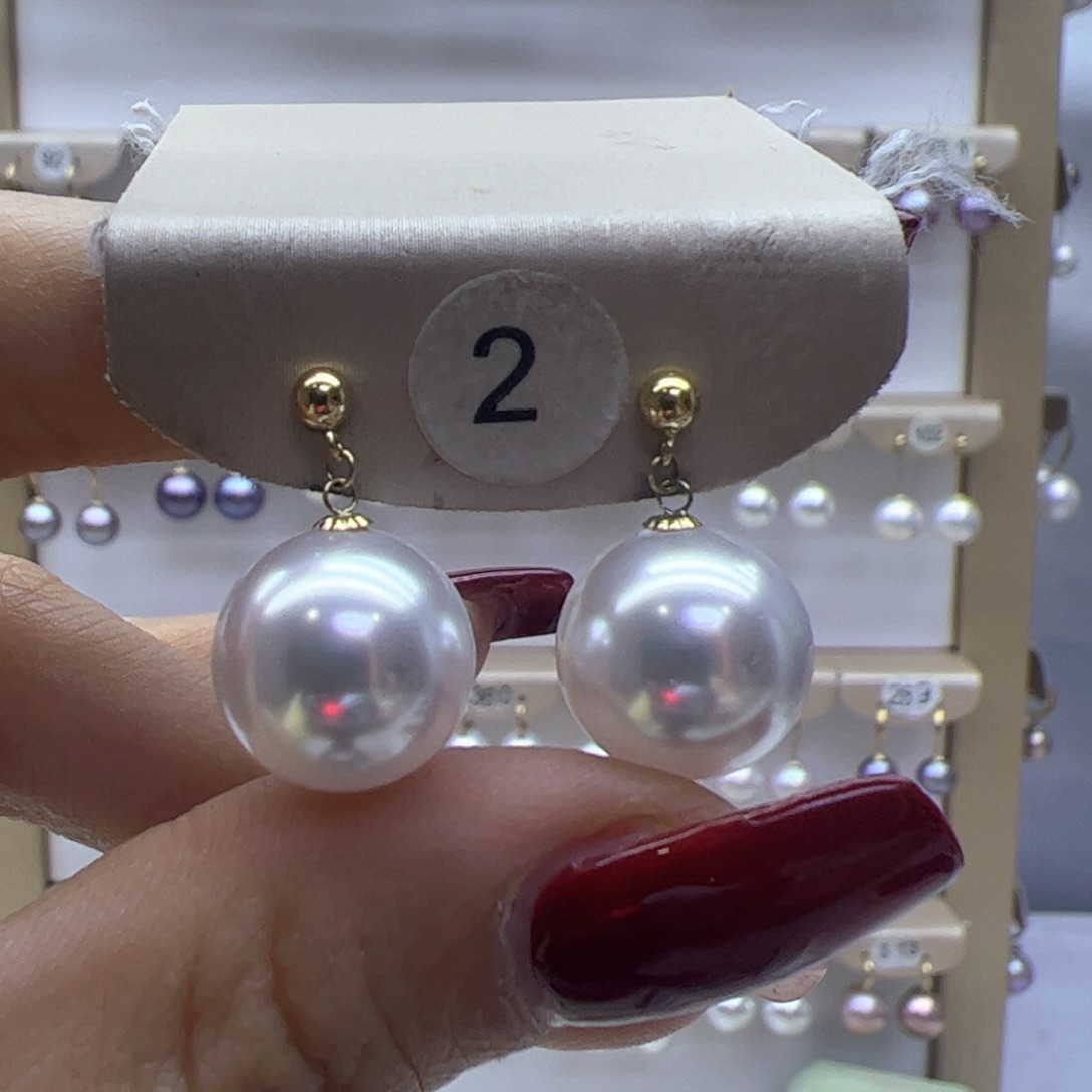 淡水珍珠耳饰18K金镶嵌