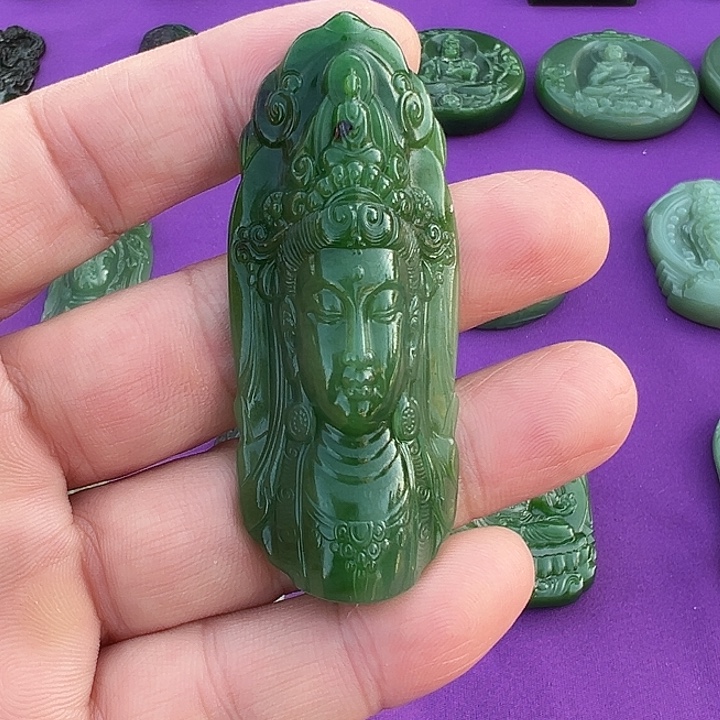 和田玉（碧玉）未镶嵌吊坠(不含链)