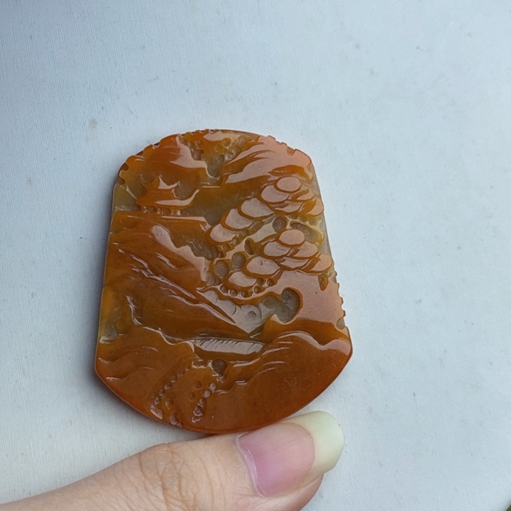 未镶嵌挂件翡翠山水