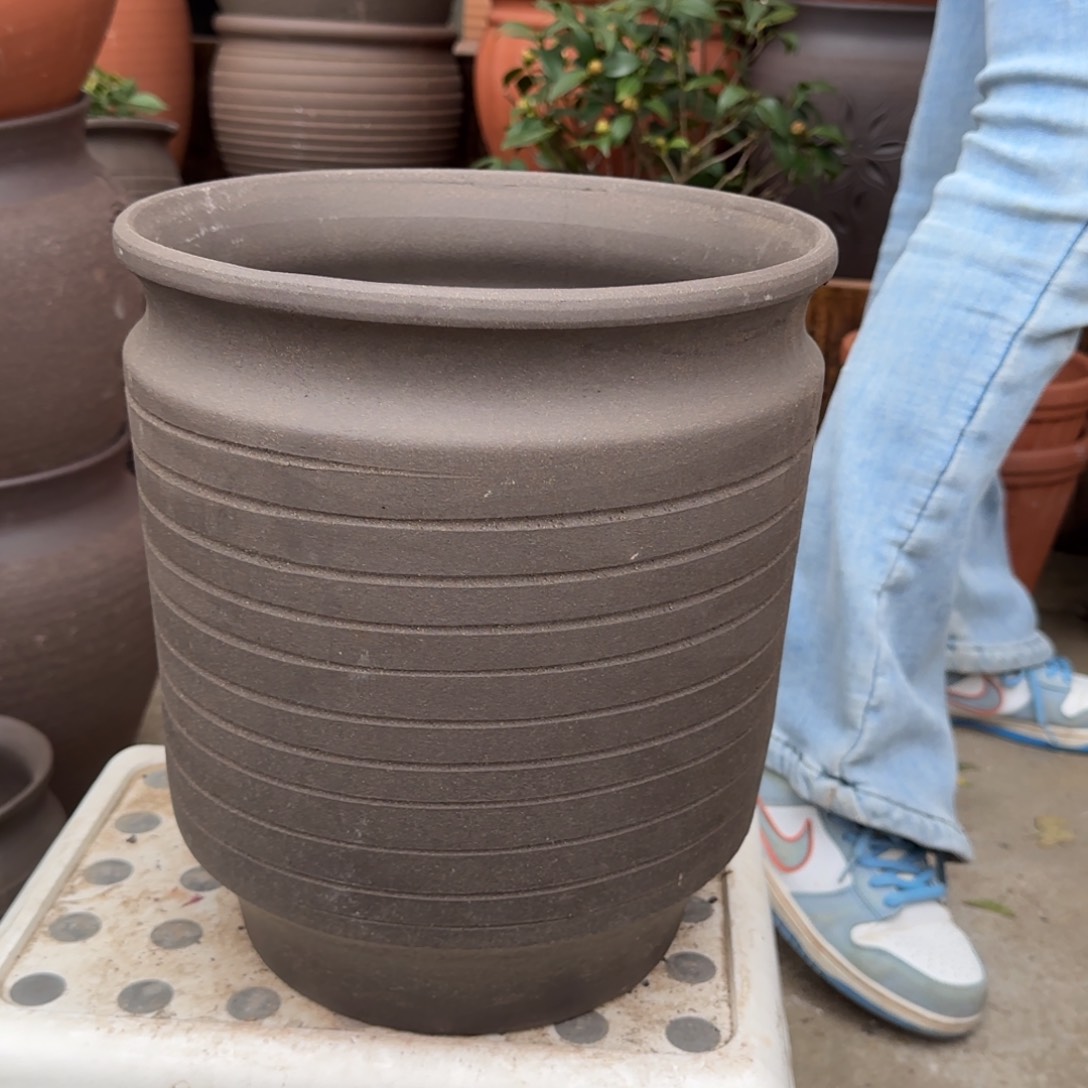 紫砂花盆口26高30宜兴紫砂