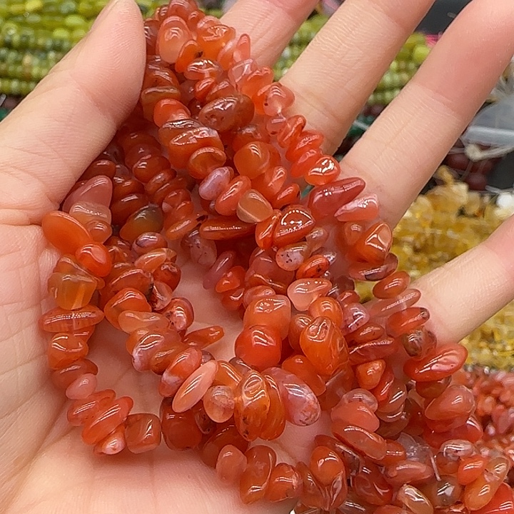 玛瑙/玉髓合金珠宝半成品南红6-8mm一条加长