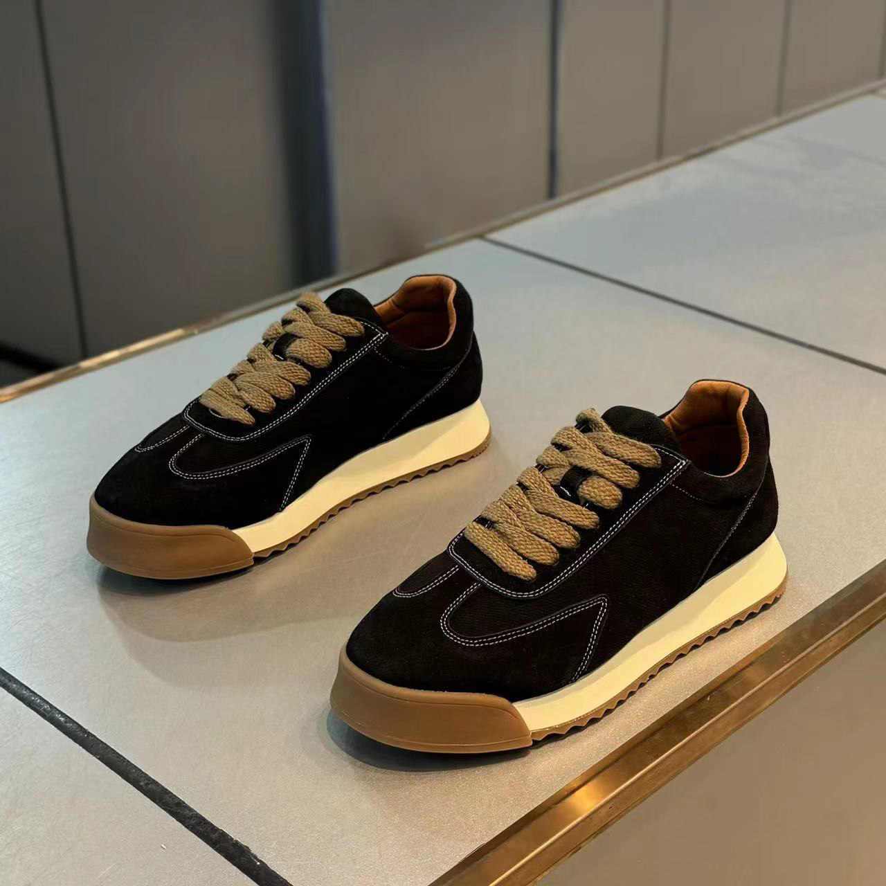 欧洲站潮牌透气布面复古阿甘鞋男2025夏季新款潮流百搭纯色休闲鞋