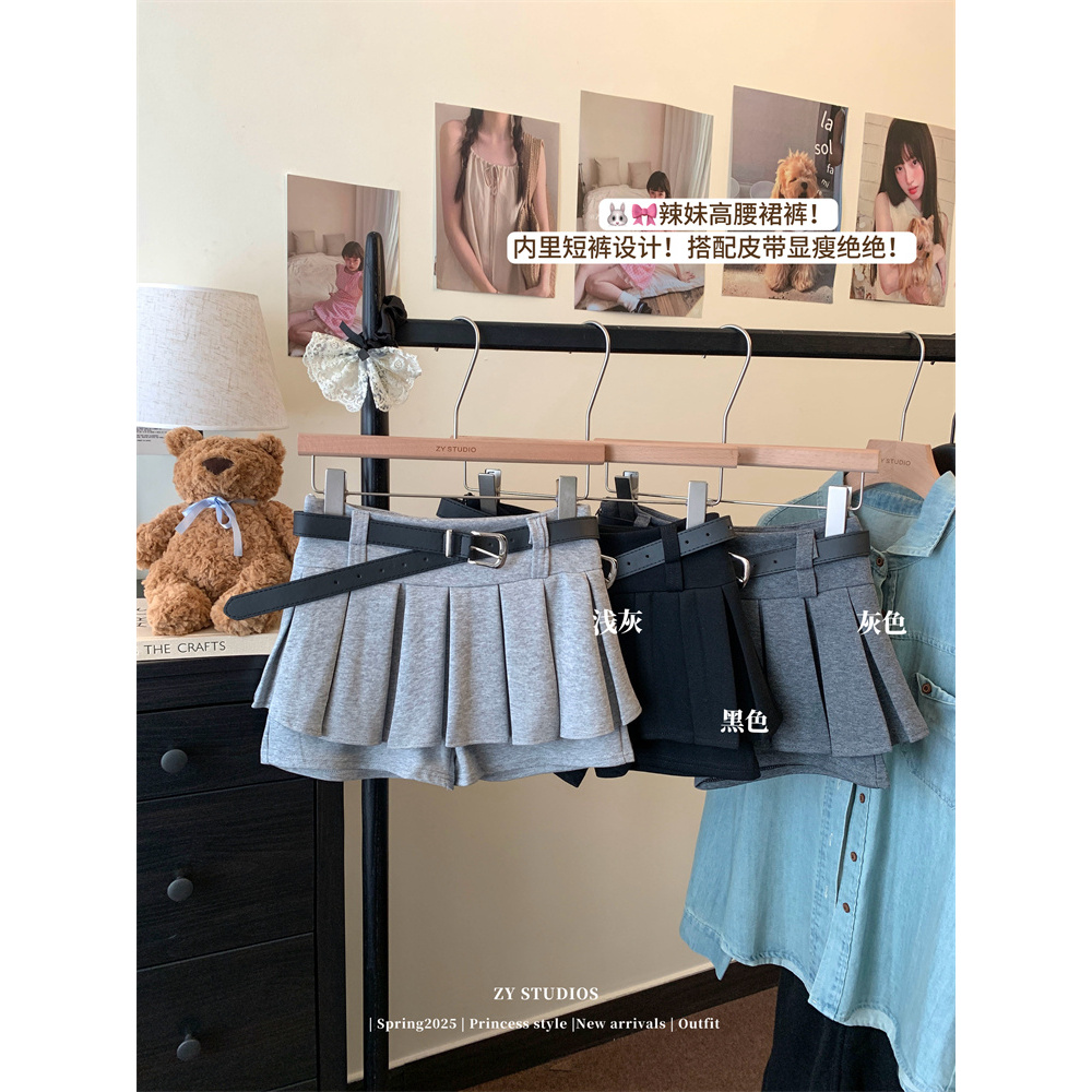 【梦梦】2025春季新款薄款性感半身裙女百褶裙辣妹小个子显瘦超短裙