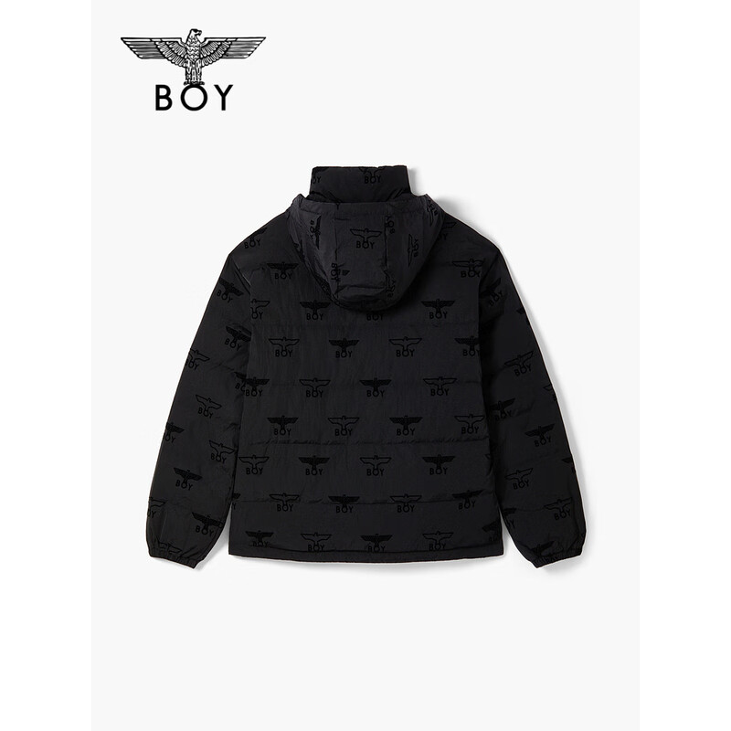 BOY LONDON25冬季新品潮牌满印男女同款外套90绒短款羽绒服N28061