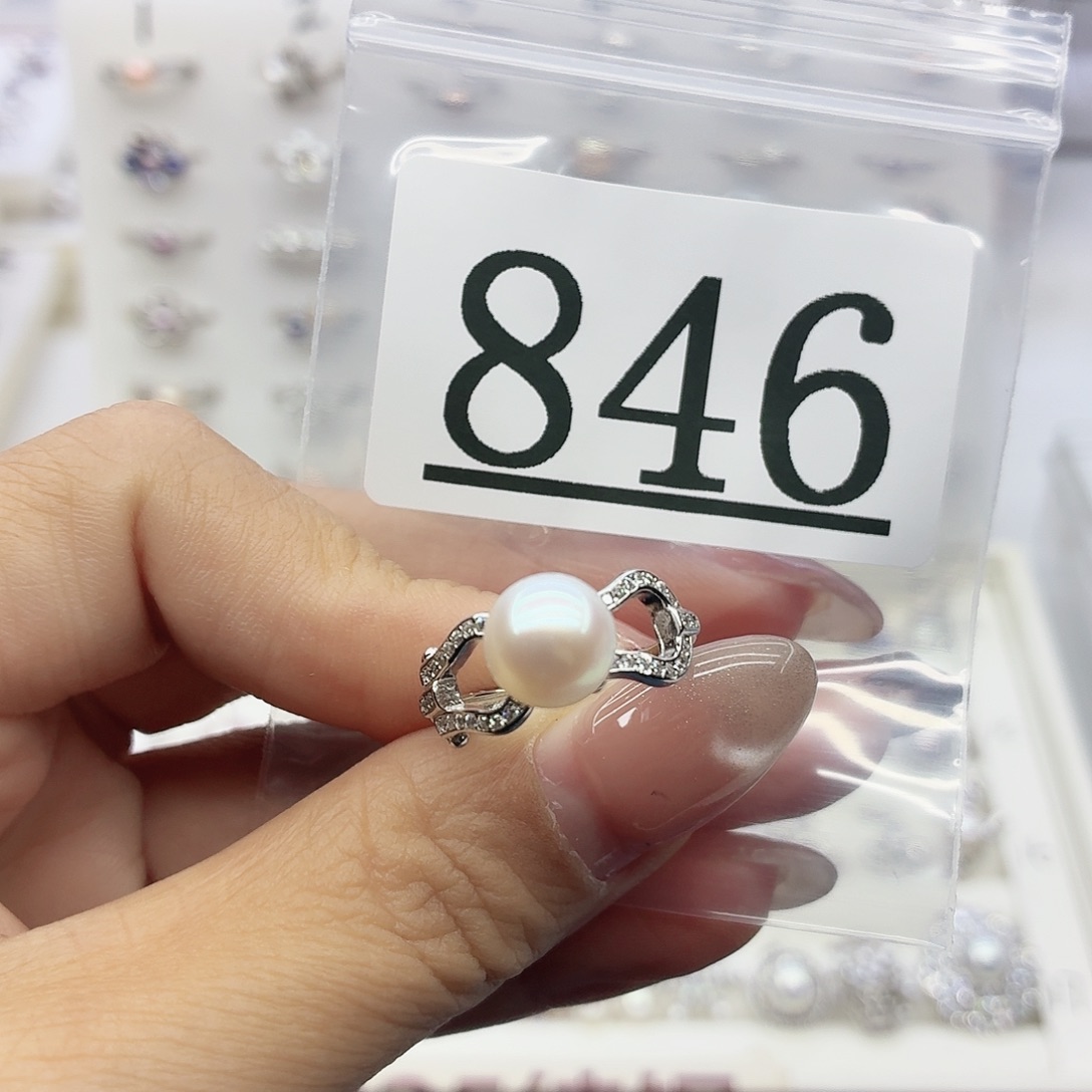 青***雅珠宝奇石银S925镶嵌淡水珍珠846拍2发1