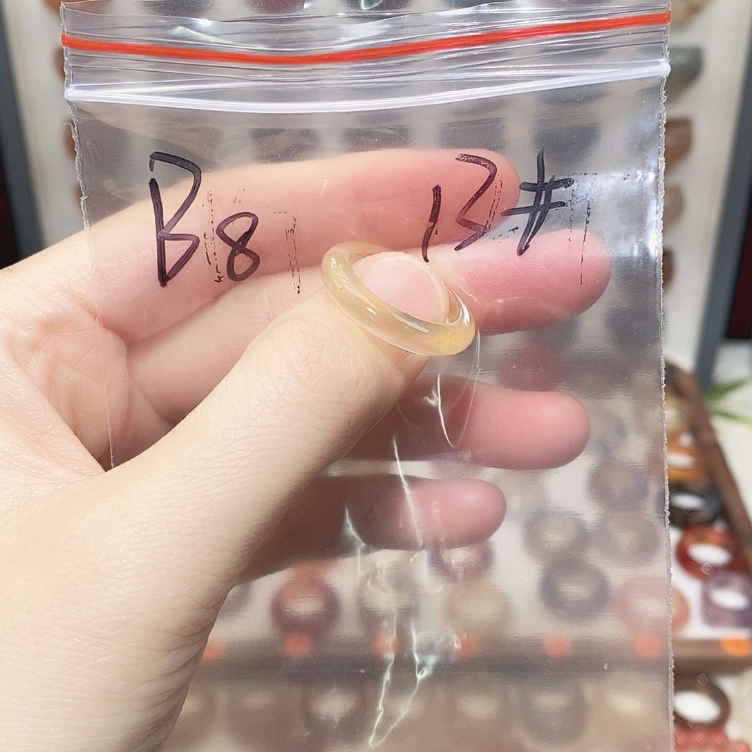 玛瑙/玉髓未镶嵌戒指港13码福利款不退换