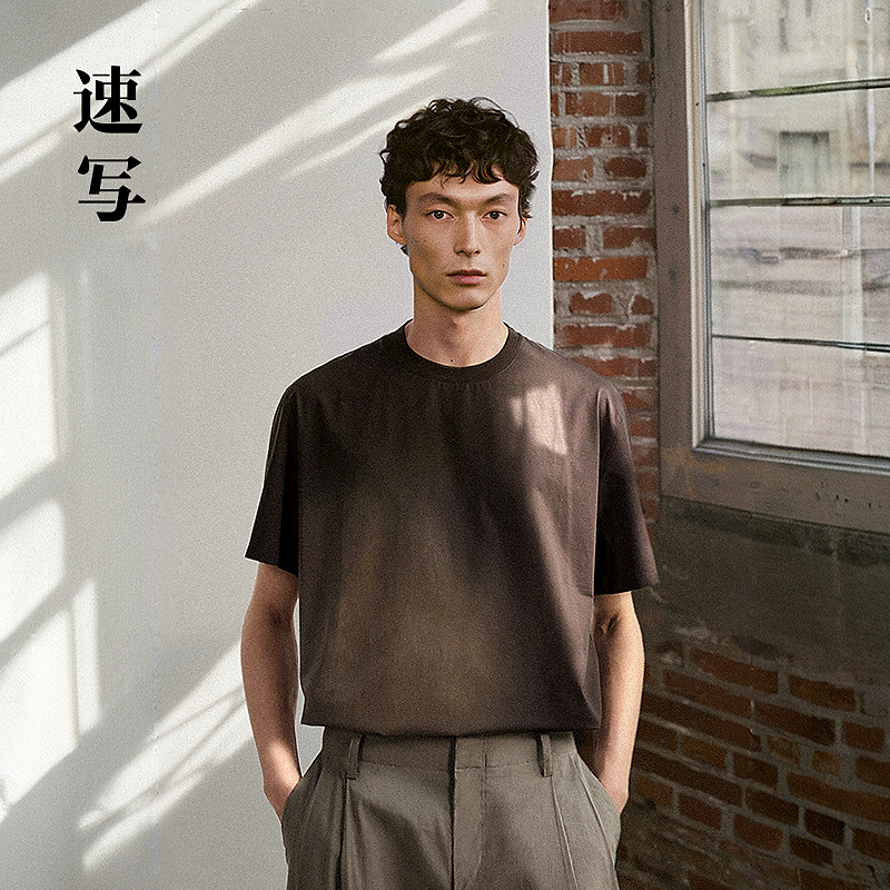 【商场同款】速写男装2025夏新品短袖T恤H型合体圆领9P4111080