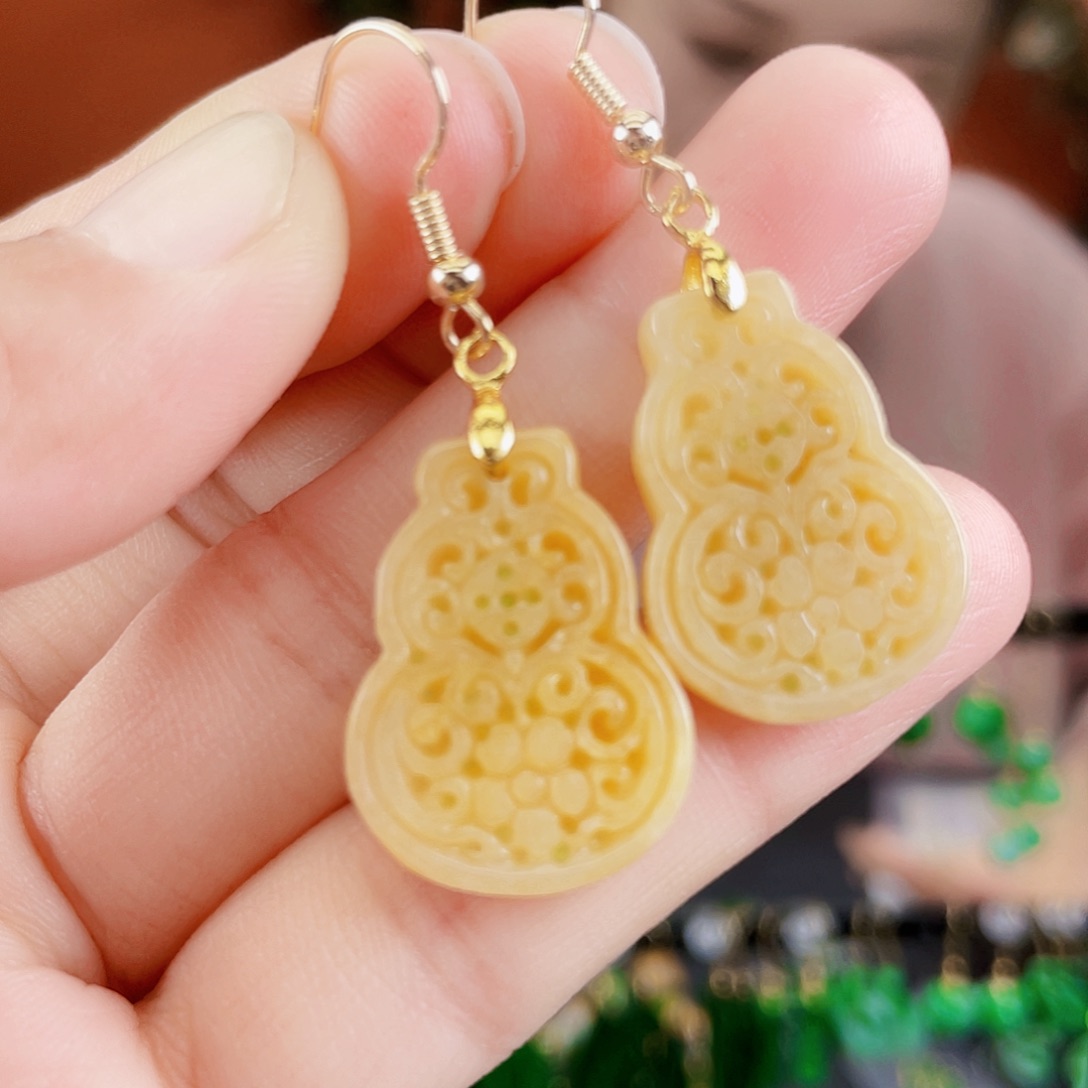 翡翠未镶嵌耳饰饰品