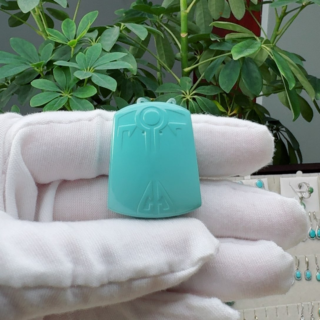 绿松石未镶嵌颈饰吊坠