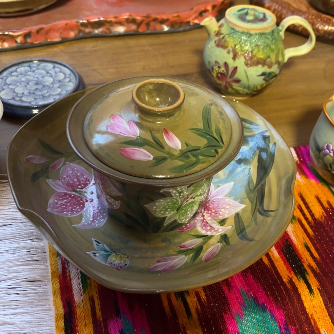 柴烧手工手绘陶瓷