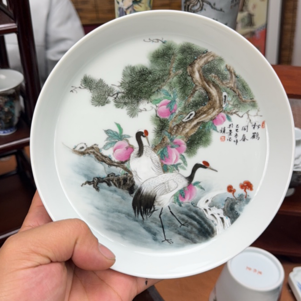 松鹤延年壶承手绘干泡