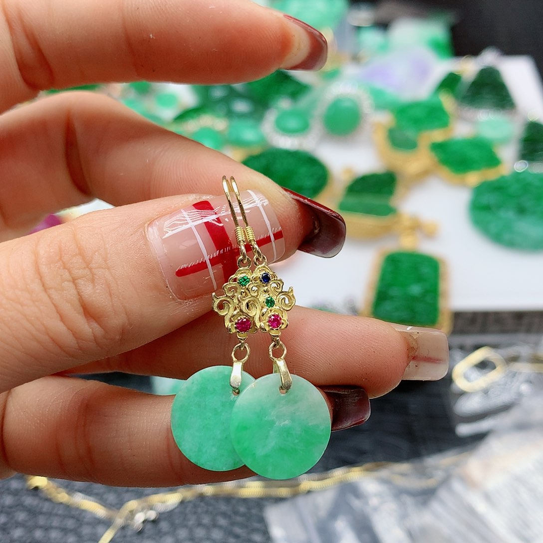 【闪购商品】翡翠耳饰银S925镶嵌，