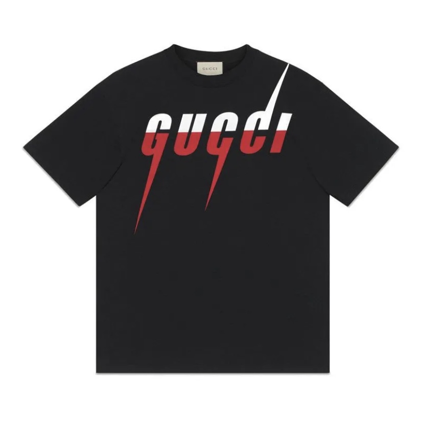未使用 GUCCI/古驰 闪电刀锋logo运动夏季T恤衫短袖T恤轻奢休闲