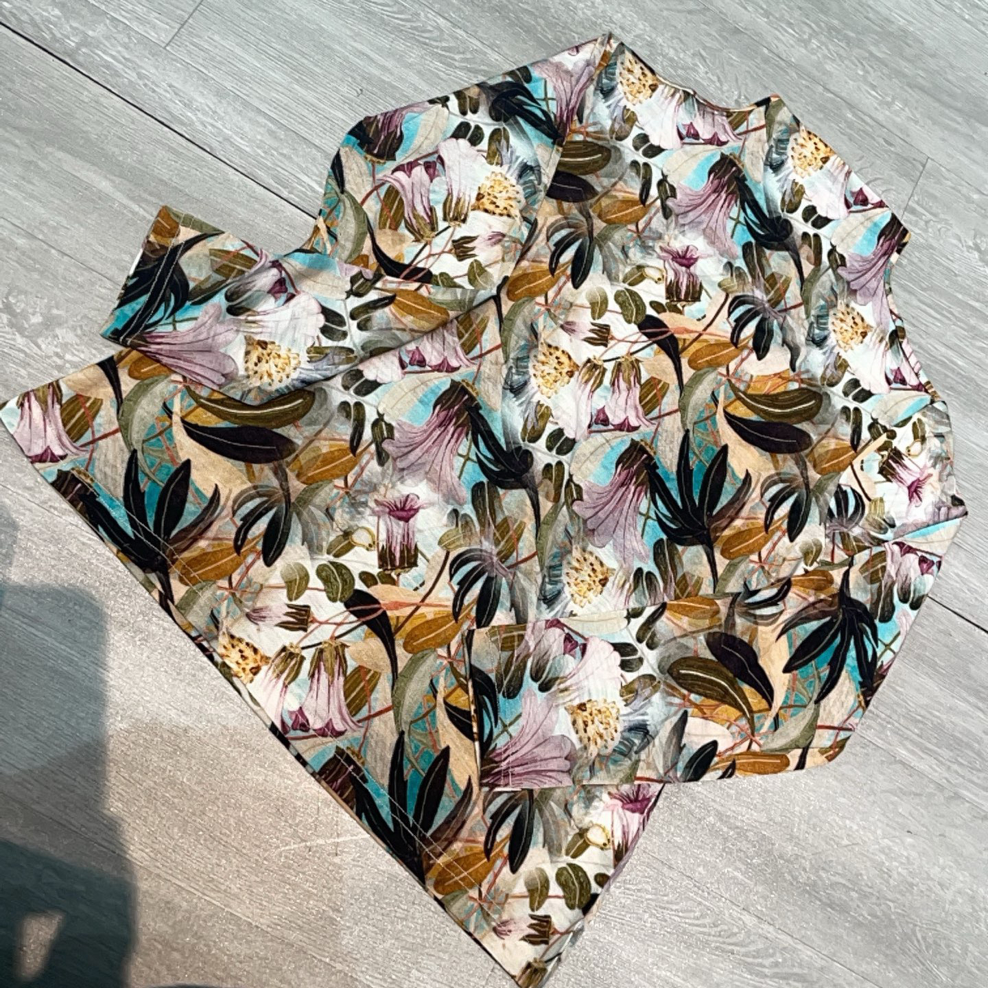 半高领时尚百搭牵牛花印花长袖打底衫-果梓301