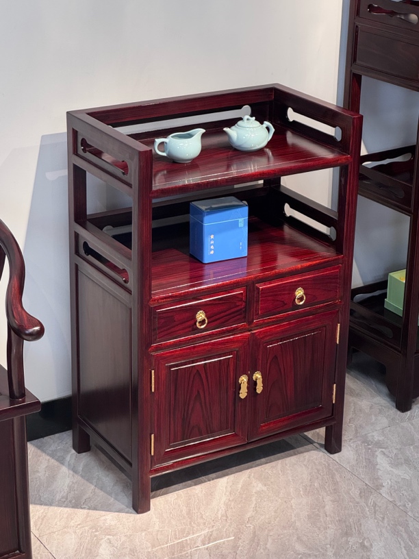 则言红木家具 黑酸枝60茶水柜双抽双门 储物柜收纳柜餐边柜