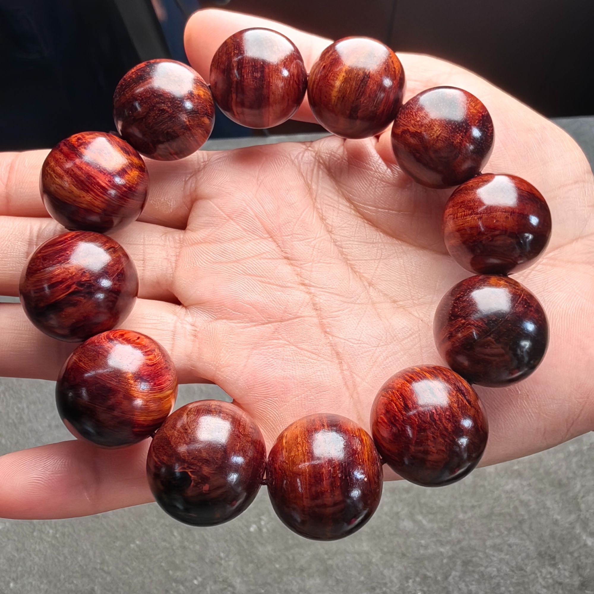 2.0海南黄花梨干料紫油梨水波山水纹多样性发一