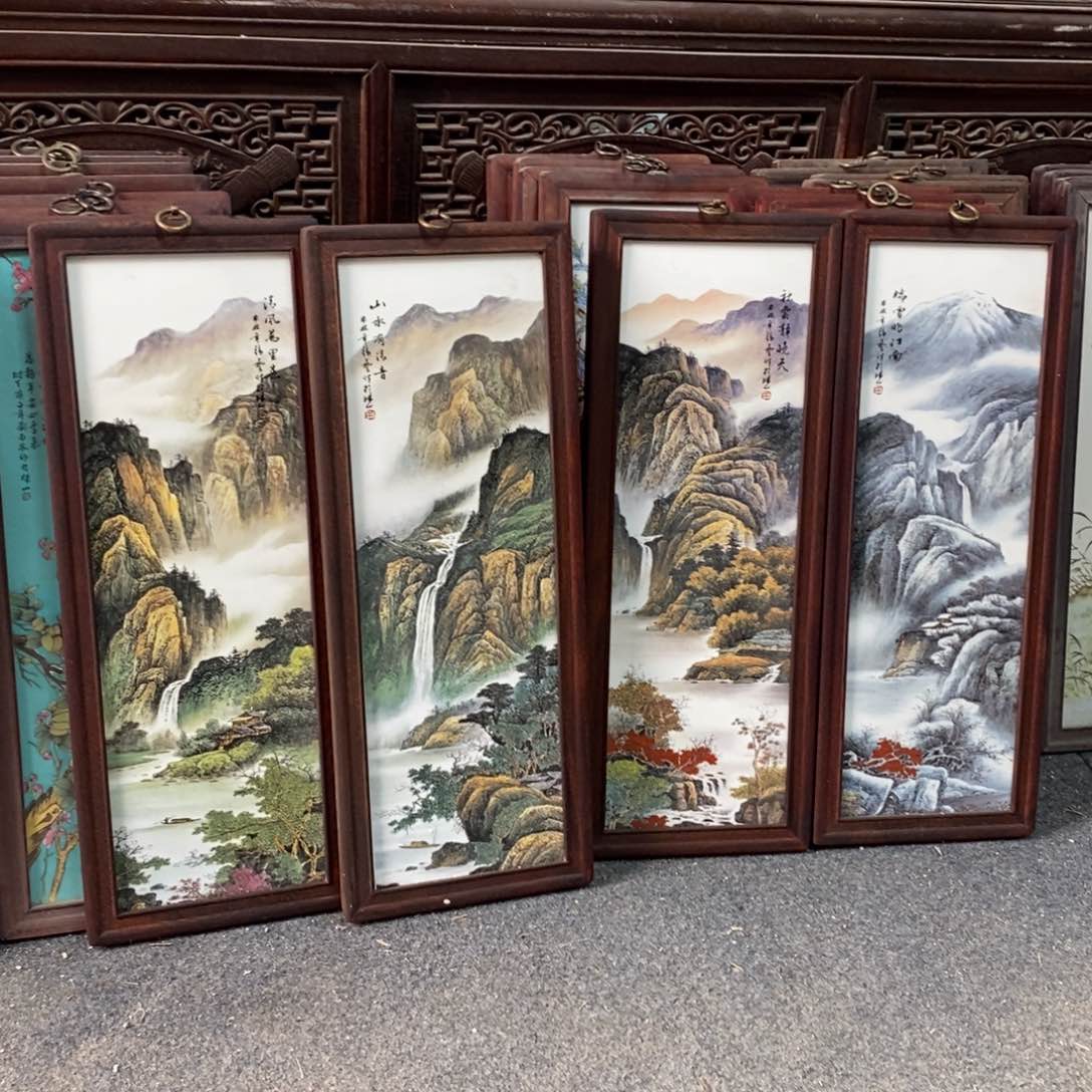 瓷片55*21*4 景德镇瓷板画柴窑烧制