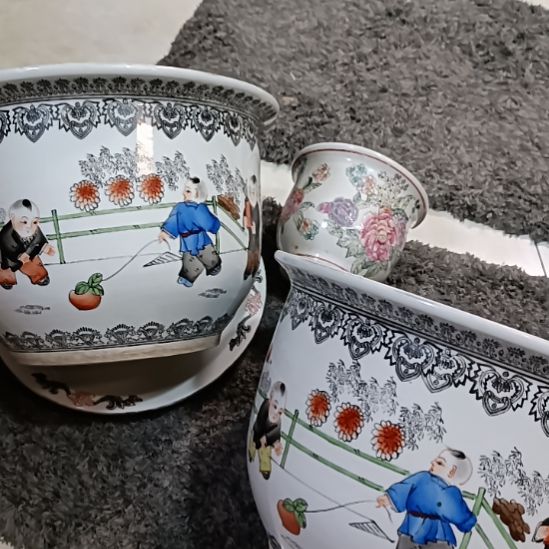 水***月景德镇瓷盆景德镇瓷盆