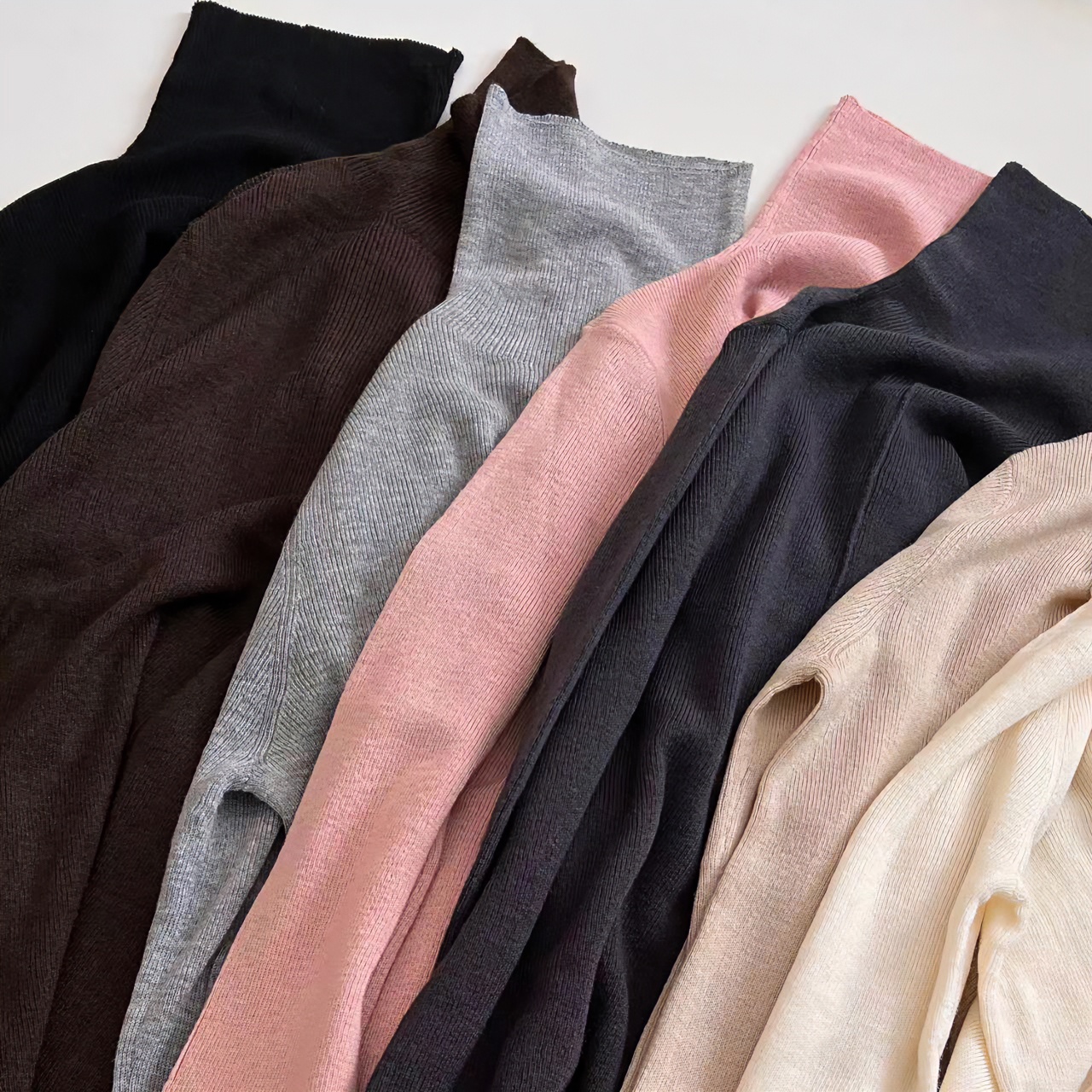 秋冬打底王~立体中缝显瘦高领针织打底衫  2023139