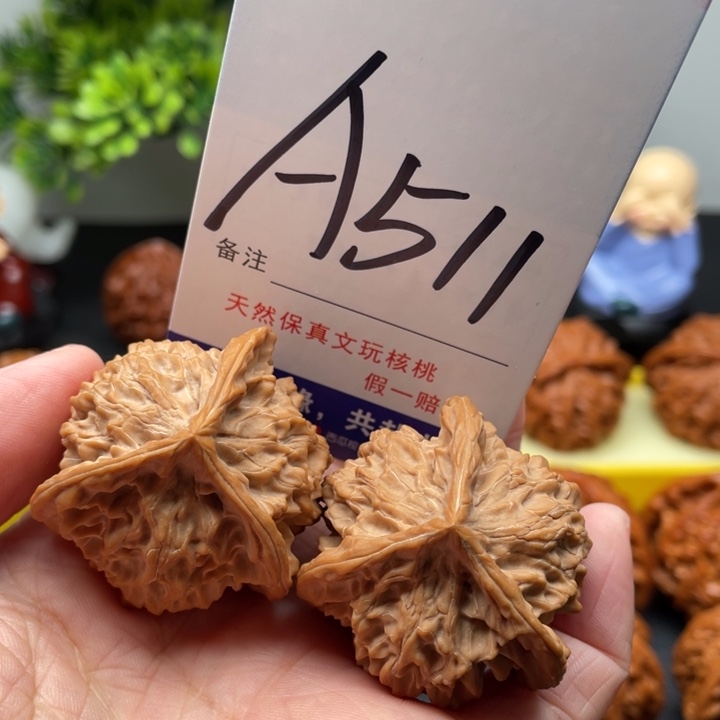 桃核把件文玩核桃三棱38