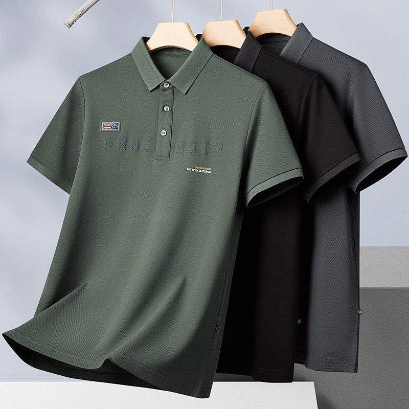 胖子休闲百搭丝光棉短袖polo衫夏季新款男士加肥大码保罗半袖T恤