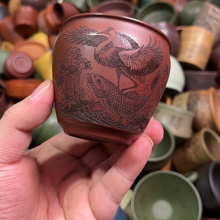 紫砂茶杯全手工紫砂主人杯