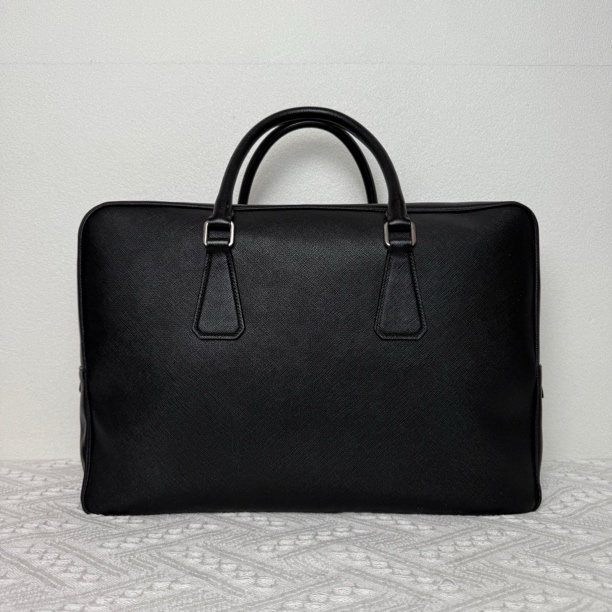 99新 Prada/普拉达 4315/男士时尚黑色全皮手提公文包