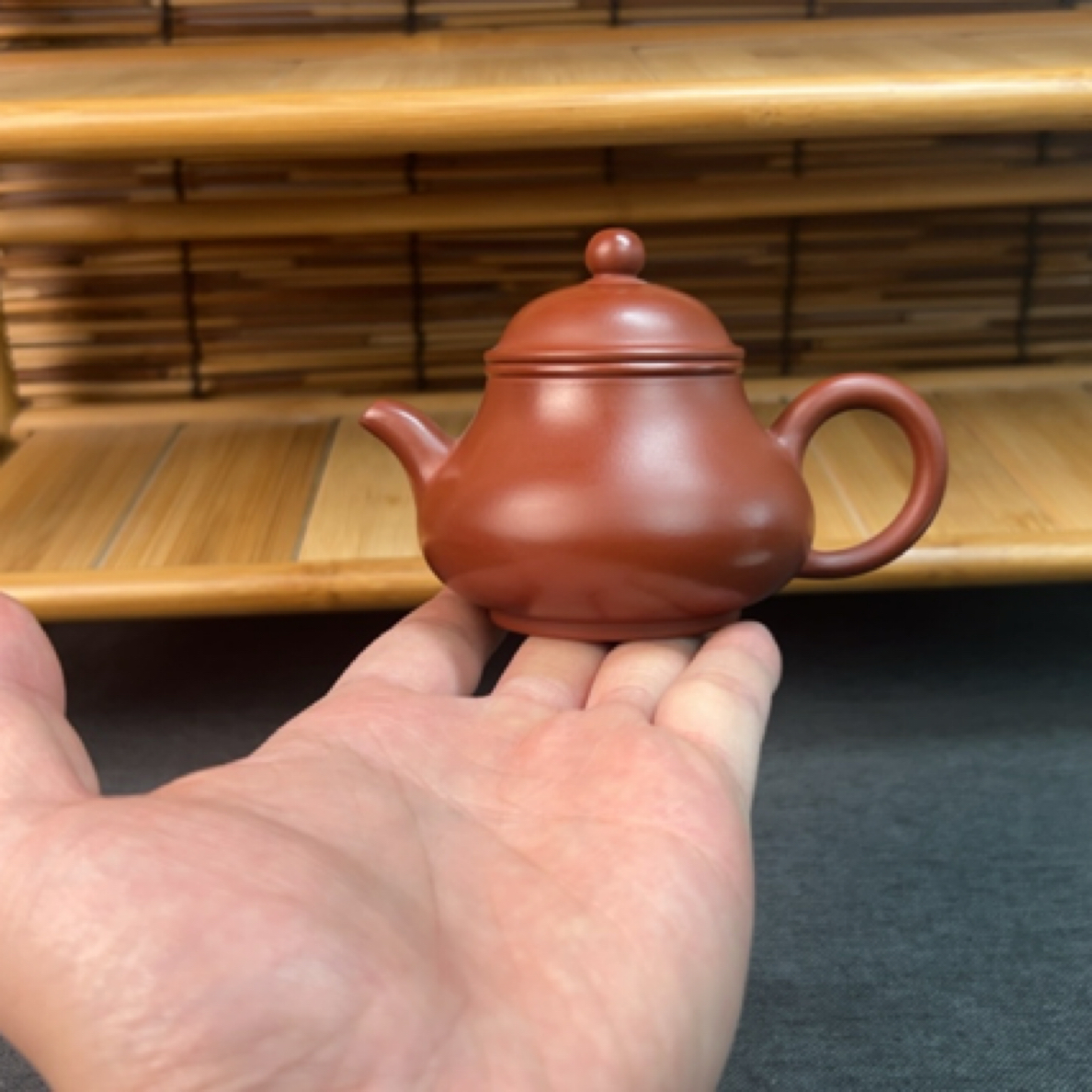 〔大红袍潘壶〕120毫升原矿朱泥大红袍泥料手工小品泡茶器