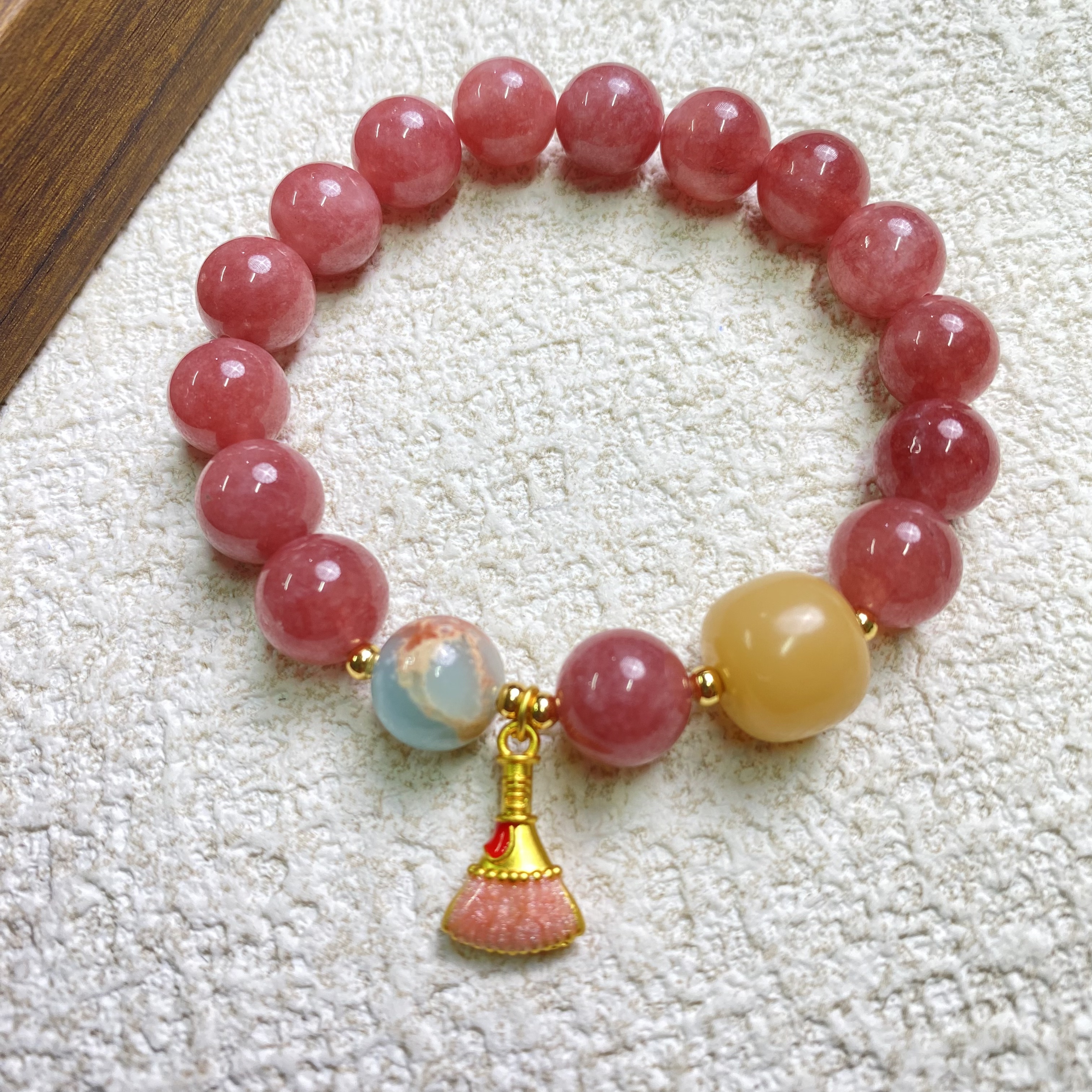 草莓晶水晶卡10手链设计定制多样性发其一YD1216