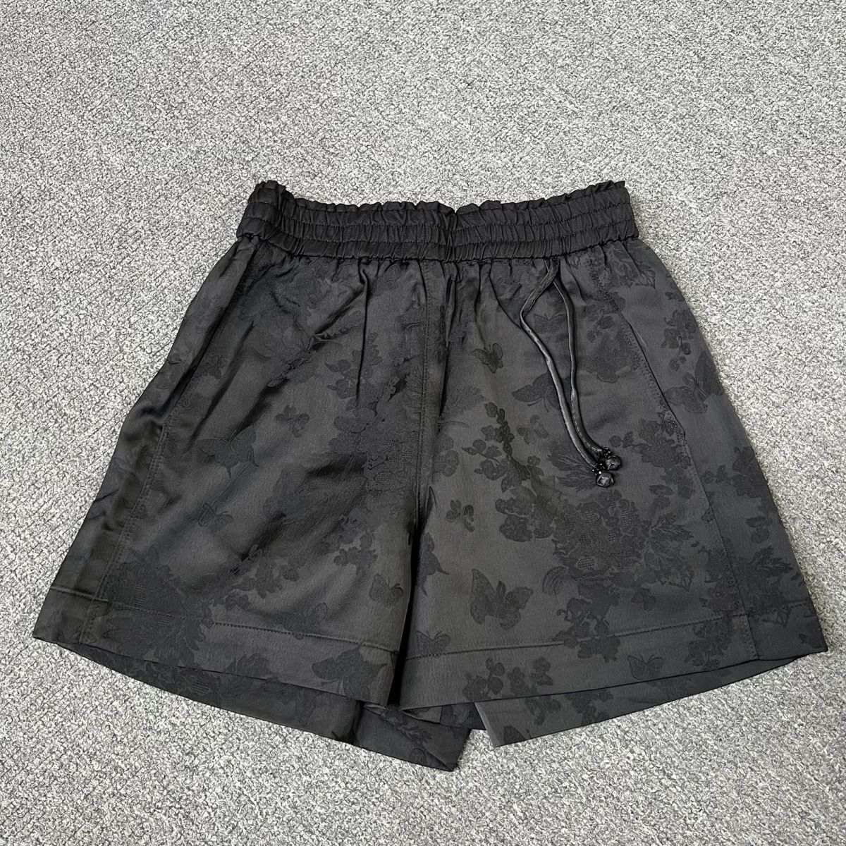 5081撤柜提花中式短裤国风休闲高腰宽松裤子