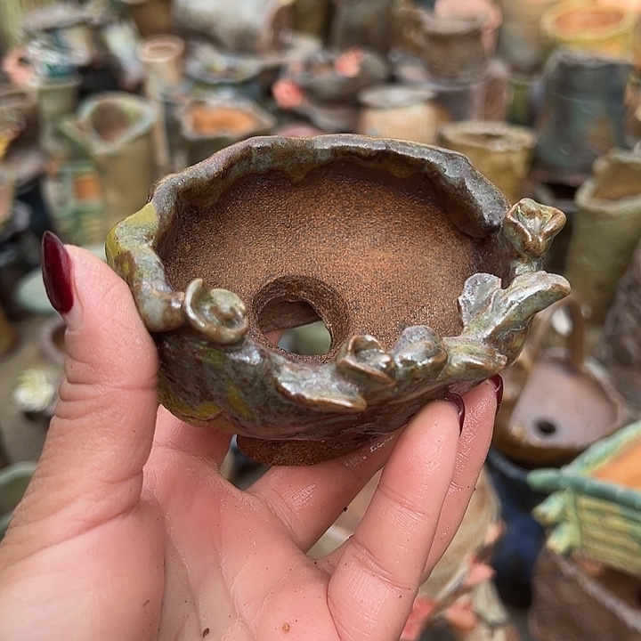 福利手工粗陶高温花器