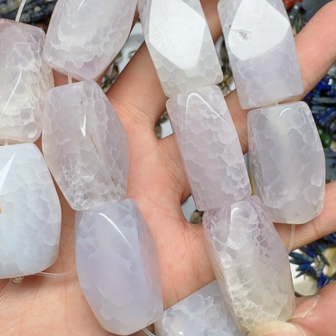 玛瑙/玉髓合金珠宝半成品16紫玛瑙切角一条