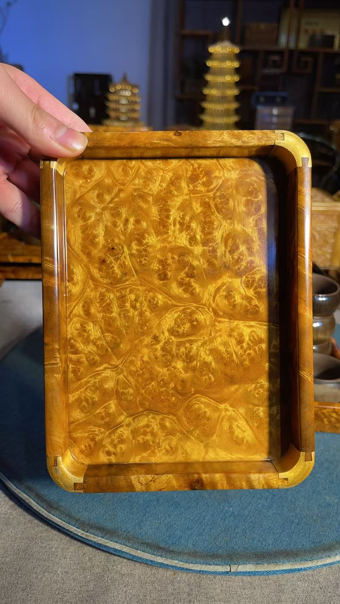 金丝楠瘤疤迷你小茶盘单个/通货