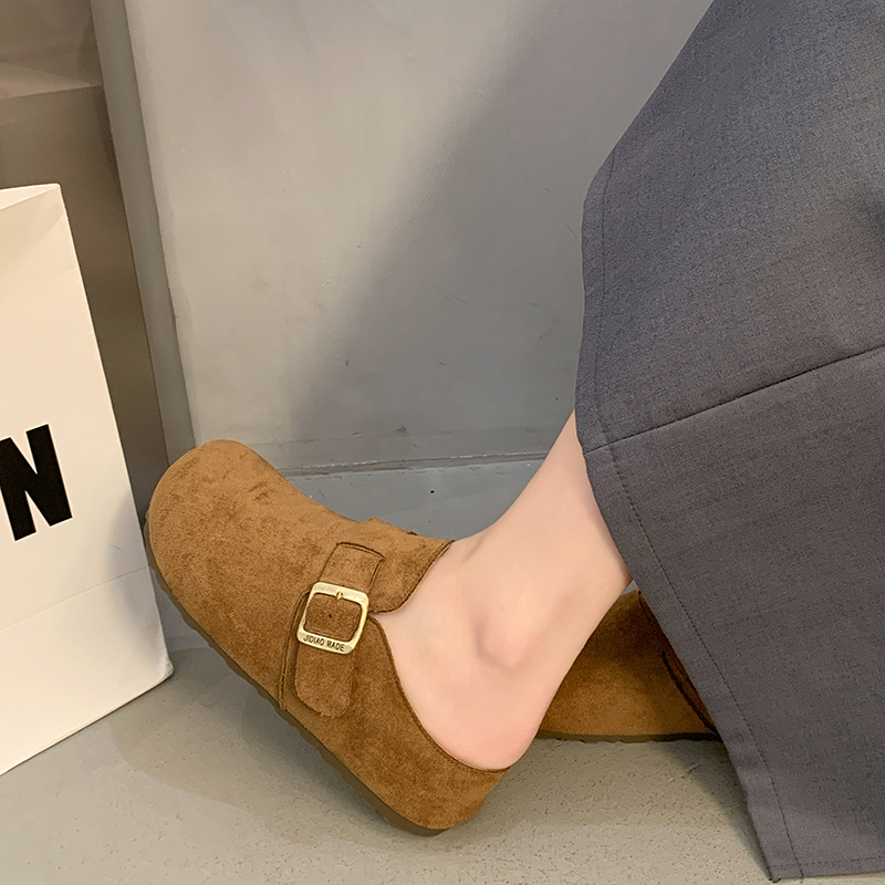 内增高5cm勃肯鞋2025年新款春季包头拖鞋低帮百搭软皮博肯凉拖鞋