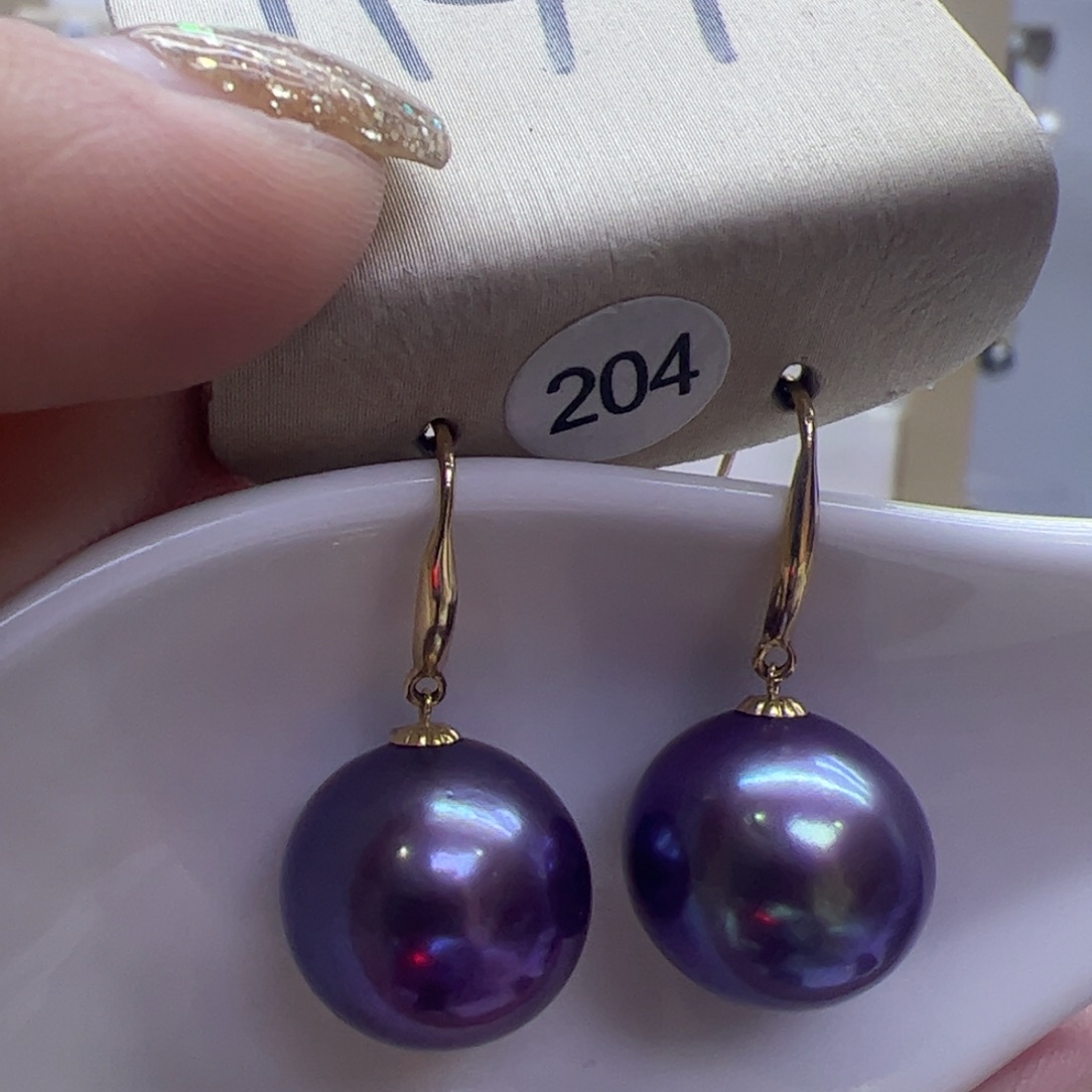 淡水珍珠耳饰18K金镶嵌