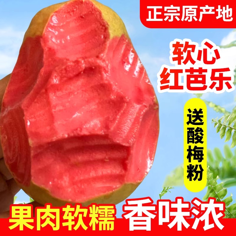 广西红心芭乐现摘软糯软心芭乐水果新鲜番石榴珍珠芭乐5斤装