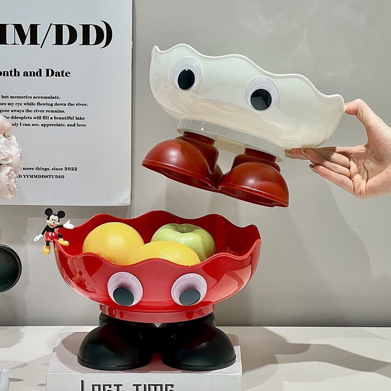 新款水果盘干湿两用客厅茶几卡通果盘家用沥水高颜值创意大眼果yj