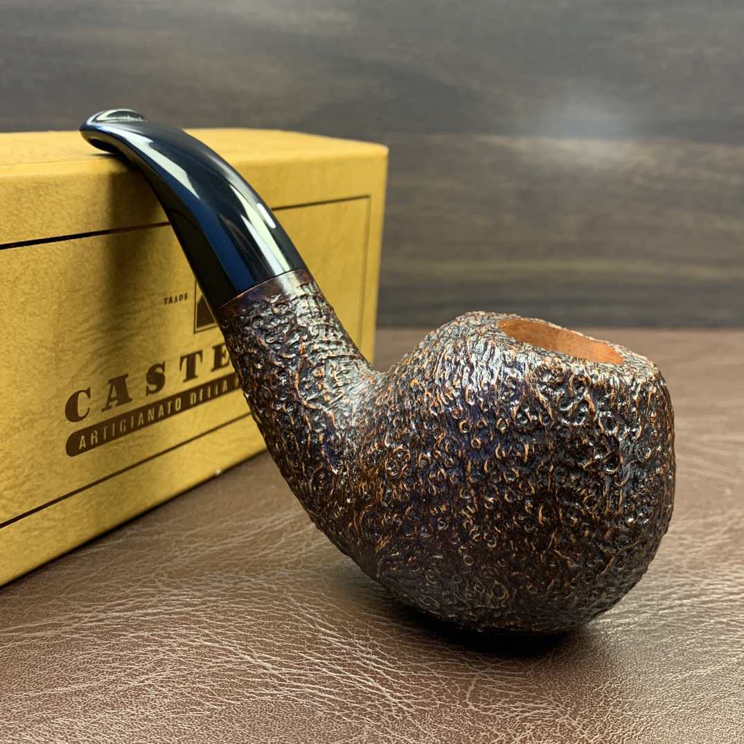 意大利卡斯特罗古董kkkk苹果器型石楠木烟斗 内径21斗深44长123.5