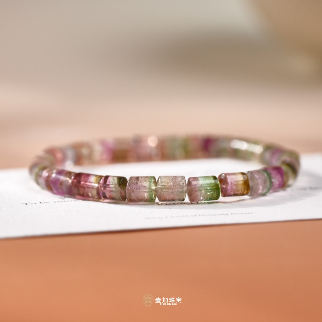 壹加维尼｜手工设计铬绿碧玺回纹手串多样性发一9640m